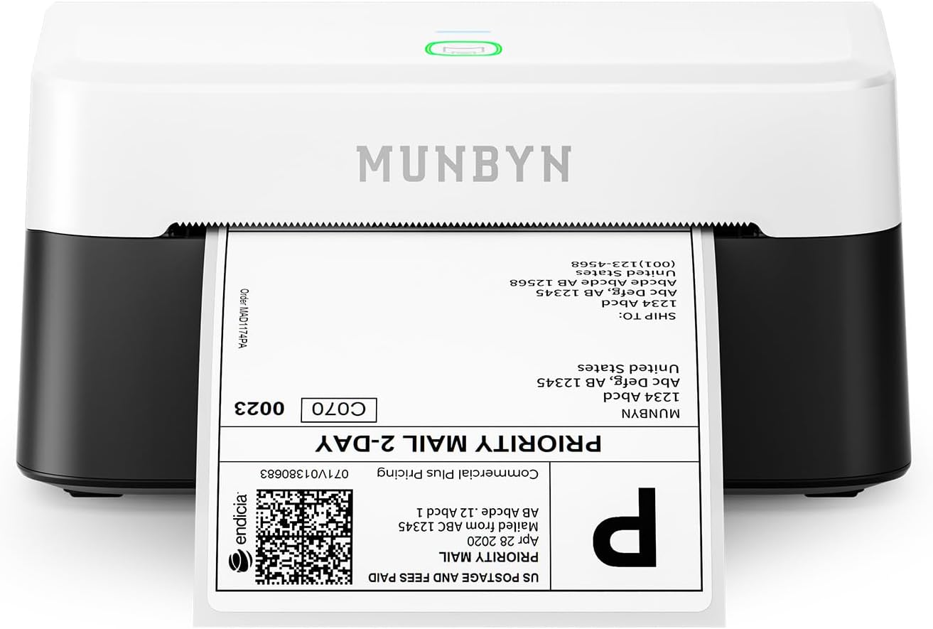 MUNBYN RW403B Wireless Bluetooth Thermal Shipping Label Printer