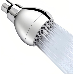FANBODTA 3" High-Pressure Chrome Shower Head with 360° Rotating Brass Joint