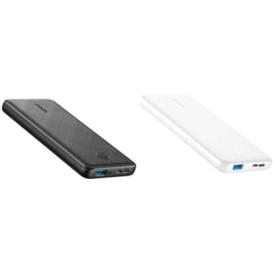 Anker Power Bank(PowerCore 10K),Compact Travel-Ready 10,000mAh Battery Pack with PowerIQ Charging Technology,5V/3A High-Speed Charging for iPhone,iPad,and More (USB-C Input and Output（Black+White)