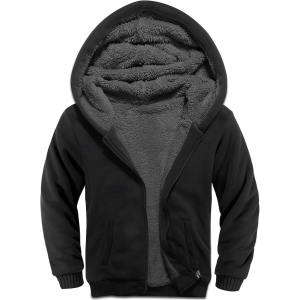 ZITY Premium Unisex Sherpa-Lined Zip-Up Hoodie – Ultra-Warm Cotton-Poly Fleece Winter Jacket with Full-Coverage Insulation for Ages 6-15