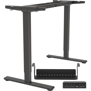PrecieuxFoyer Dual-Motor Electric Adjustable Standing Desk Frame with Cable Management Tray