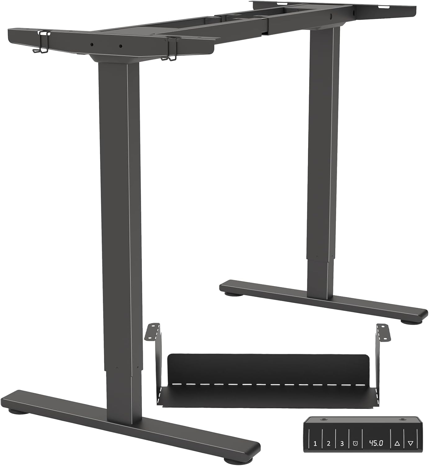 PrecieuxFoyer Dual-Motor Electric Adjustable Standing Desk Frame with Cable Management Tray