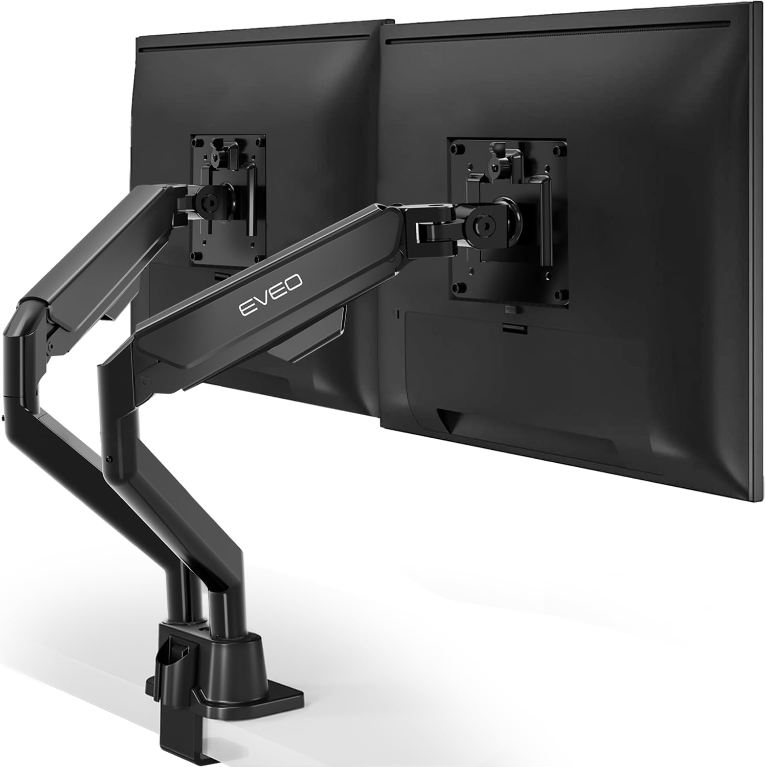 EVEO Premium Dual Monitor Mount with Full-Motion Gas Spring Adjustable Height Arms