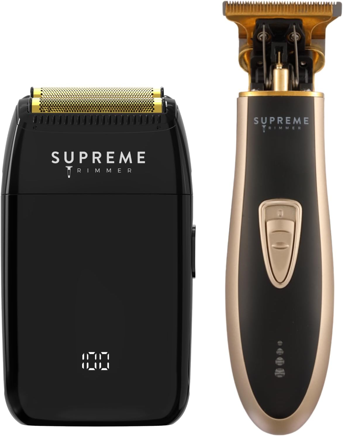Supreme Trimmer 2-in-1 Crunch Lite Foil Shaver and T-Shaper Trimmer Professional Grooming Bundle (ST5210 / STF600)