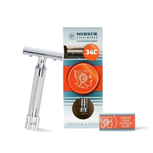 Merkur 34C Heavy-Duty Short Handle Double-Edge Safety Razor – Classic German Craftsmanship