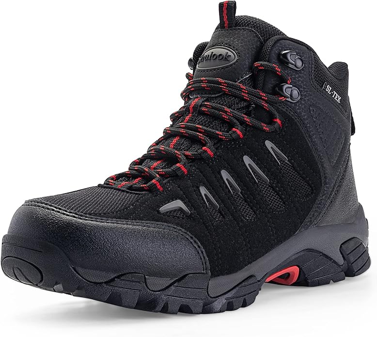 Titan-Grip Men's Mid-Top Waterproof Hiking Boots – Ultra-Lightweight Breathable Trekking & Mountaineering Shoes