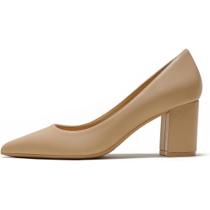 JOY IN LOVE Women's Block Heel Pumps – Comfort Chunky Heel Pointed Toe Office & Dress Shoes